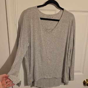 LOFT Women's Light Gray Long Sleeve Top